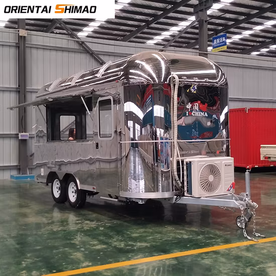 Camión de comida rápida de la calle móvil Airstream eléctrico usado de Oriental Shimao para la venta de minicamión de aperitivos para perros calientes de helado