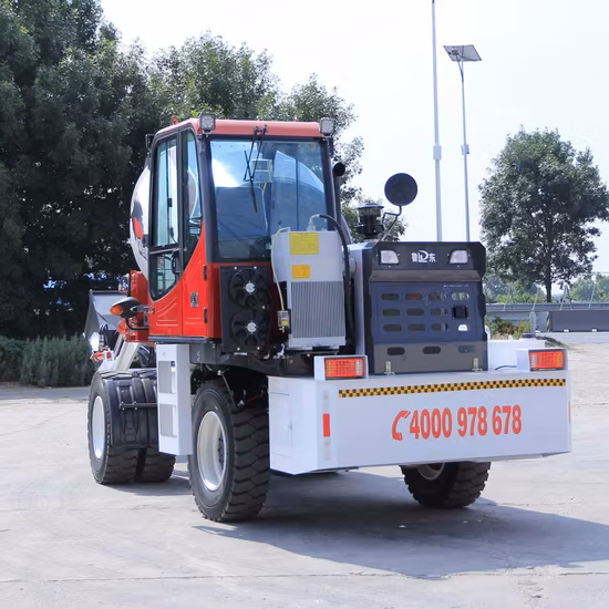 Mezclador de concreto móvil autopropulsado de alta eficiencia, 4 metros cúbicos por lote, camión mezclador de concreto con carga automática